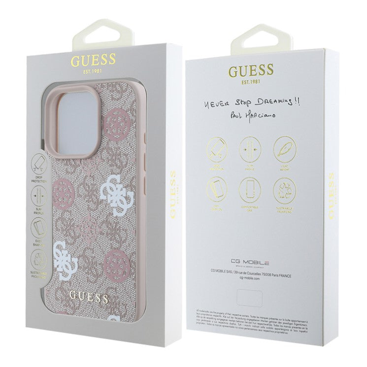 Guess GUHMP16LP4PWPP iPhone 16 Pro pink PU Peony On 4G MagSafe