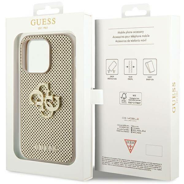 GUESS GUHCP15XPSP4LGD Hardcase Perforated 4G Glitter iPhone 15 Pro Max