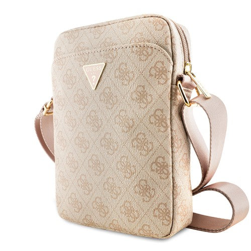 Guess 4G Triangle Logo 8" Shoulder Bag in Pink