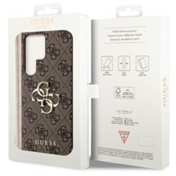 Guess GUHCS23L4GMGBR Galaxy S23 Ultra S918 brown hardcase 4G Big Metal Logo