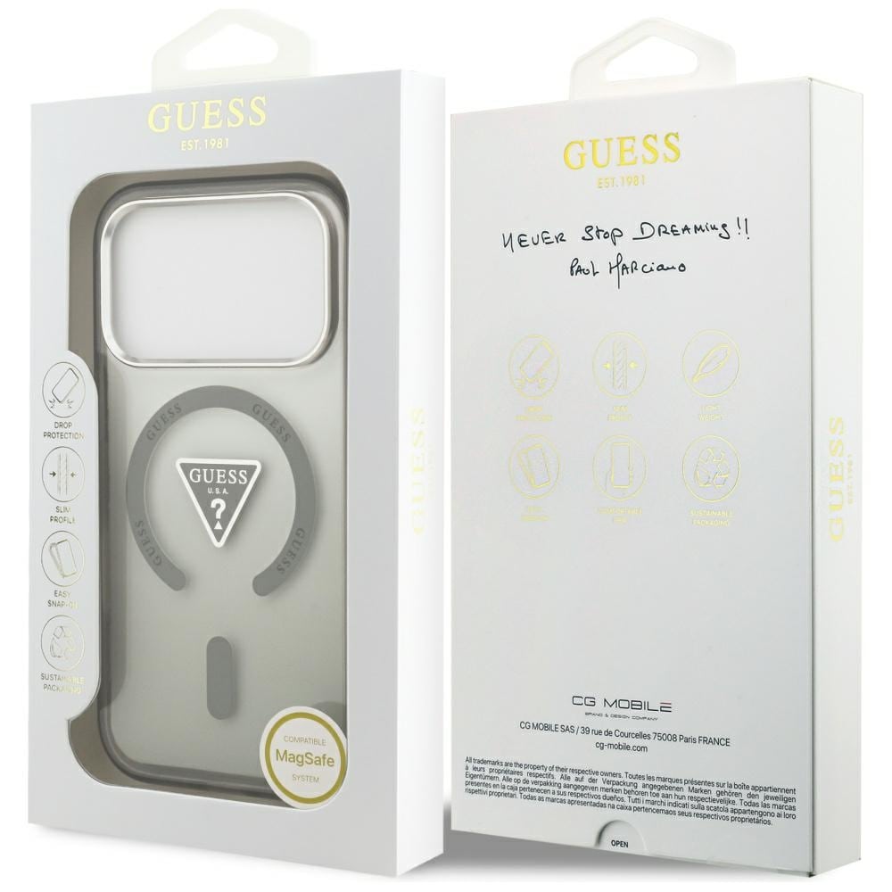 GUESS GUHMP17LHGTMLCGA Hardcase MagSafe Khaki IML Gradient Triangle Logo MagSafe for iPhone 17 Pro