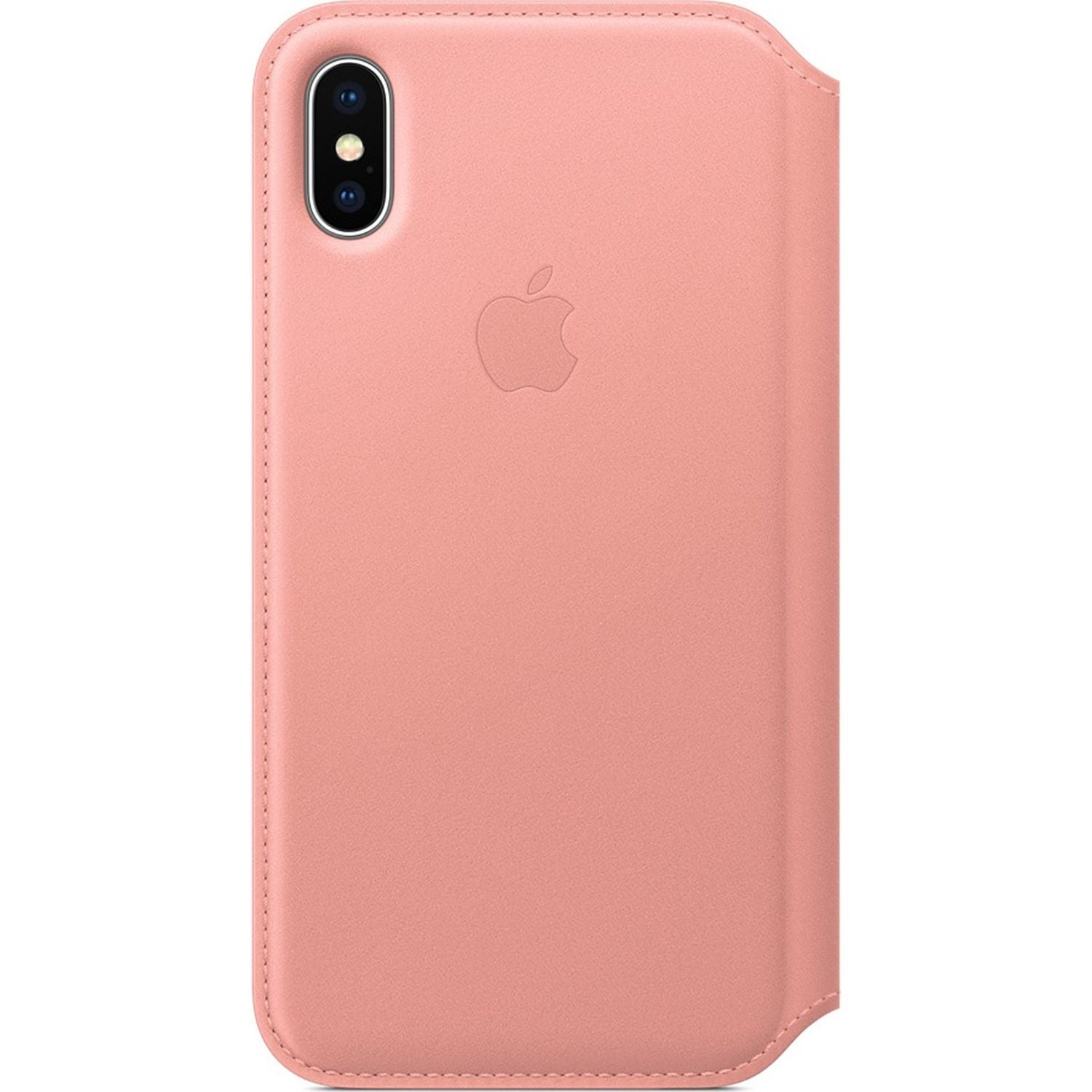 Apple Leather Folio Bookcase for iPhone Xs -  Soft Pink