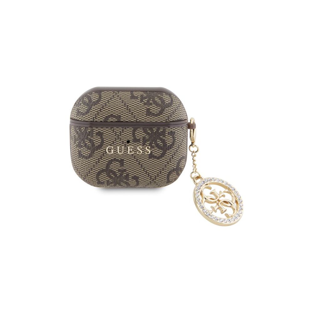 GUESS AIRPODS 3 PU 4G W/ STRASS CHARM BROWN