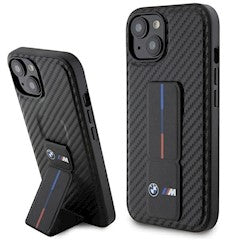 BMW BMHCP16SGSPCCK iPhone 16 black hardcase M Grip Stand Smooth and Carbon