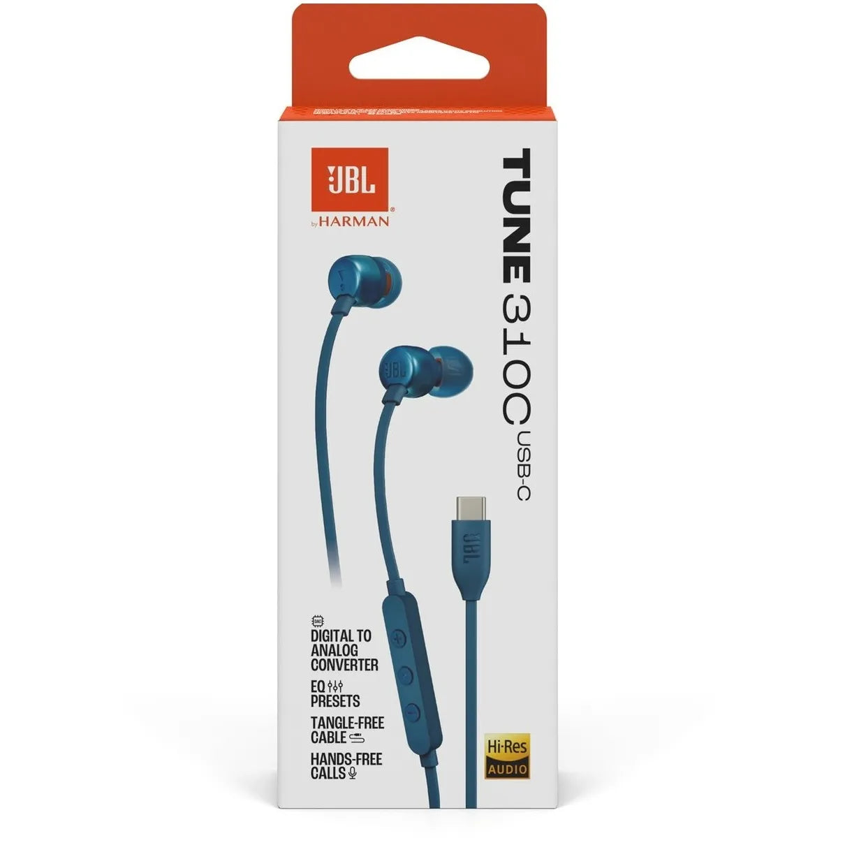 JBL TUNE 310C USB-C in-ear headphones Blue