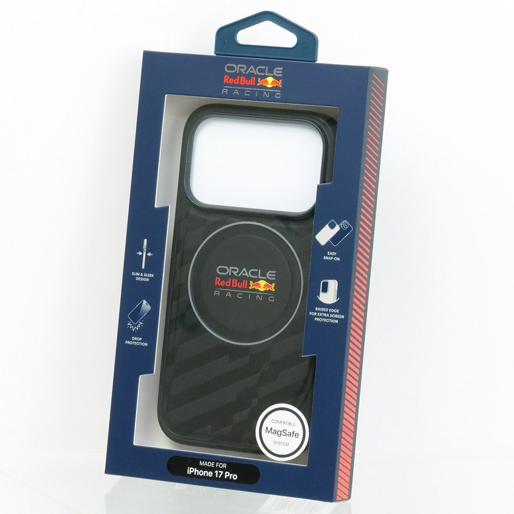 Red Bull RBHMP17L25PUCKK Hardcase PU Embossed Pattern, Black MagSafe for iPhone 17 Pro