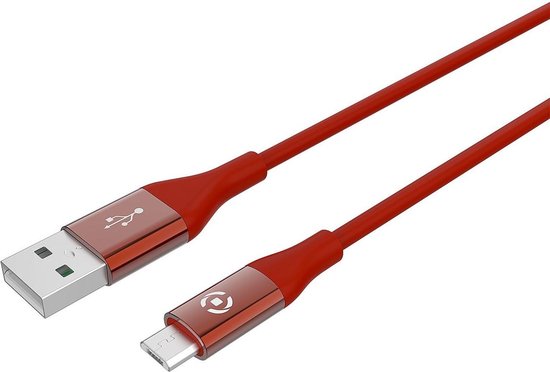 Celly USB-A to MicroUSB 12W Cable red 1m