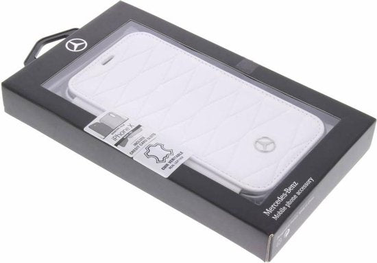 Mercedes-Benz Genuine Leather BookCase with card slotsfor iPhone X white