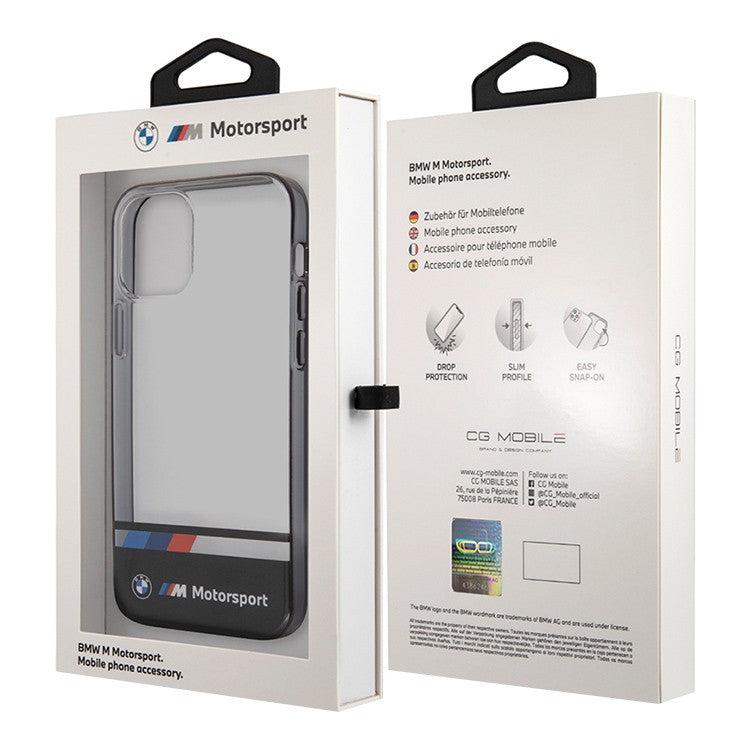 BMW BMHCP12MSHTTK iPhone 12/12 Pro hardcase clear Motorsport Tricolor Lower black Edge