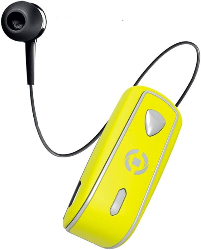 Celly BHSNAILYL Bluetooth Headset retractable cable Yellow