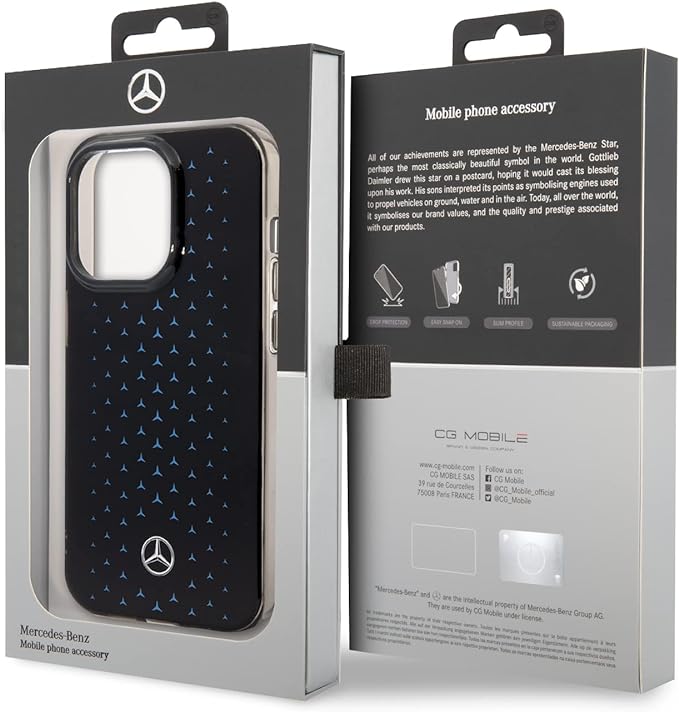 Mercedes MEHMP14MSIPNA MagSafe Case iPhone 14 Plus Liquid Silicone,  Stars Pattern Blue