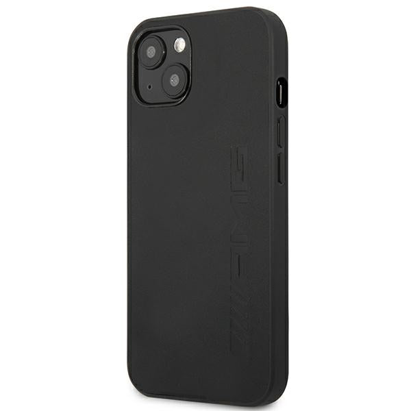 Case for AMG AMHCP14SDOLBK iPhone 14 black hardcase Leather Hot Stamped