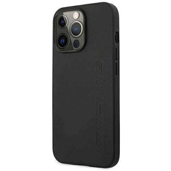Case for AMG AMHCP14LDOLBK iPhone 14 Pro black hardcase Leather Hot Stamped
