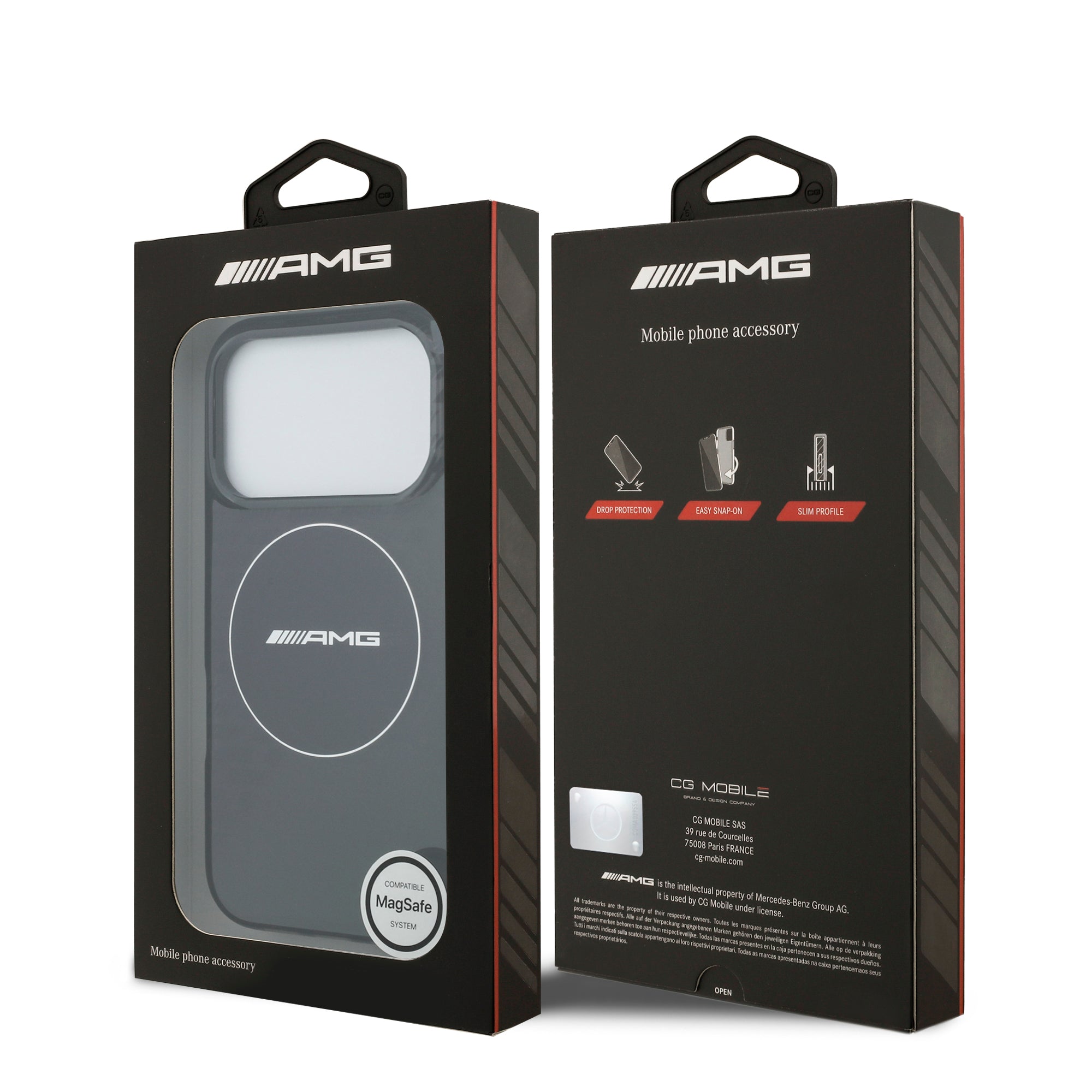 AMG AMHMP17L24HTRDK HardCase MagSafe Rhinestone Transparent SMOKED Black iPhone 17 Pro