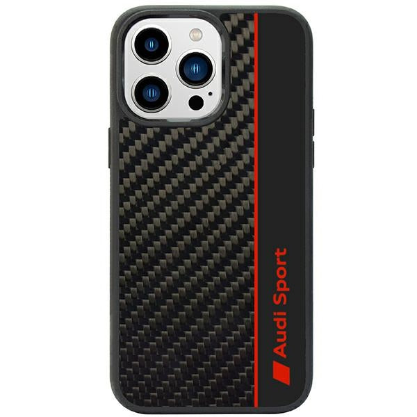 Audi Carbon Fiber Stripe iPhone 14 Pro hardcase AUS-TPUPCIP14P-R8/D1-BK