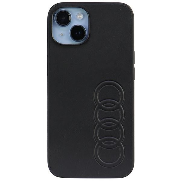 Audi Synthetic Leather iPhone 14 black hardcase AU-TPUPCIP14-TT/D1-BK