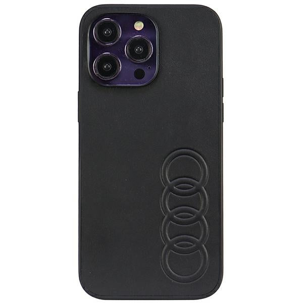 Audi Synthetic Leather iPhone 14 Pro Max black hardcase AU-TPUPCIP14PM-TT/D1-BK