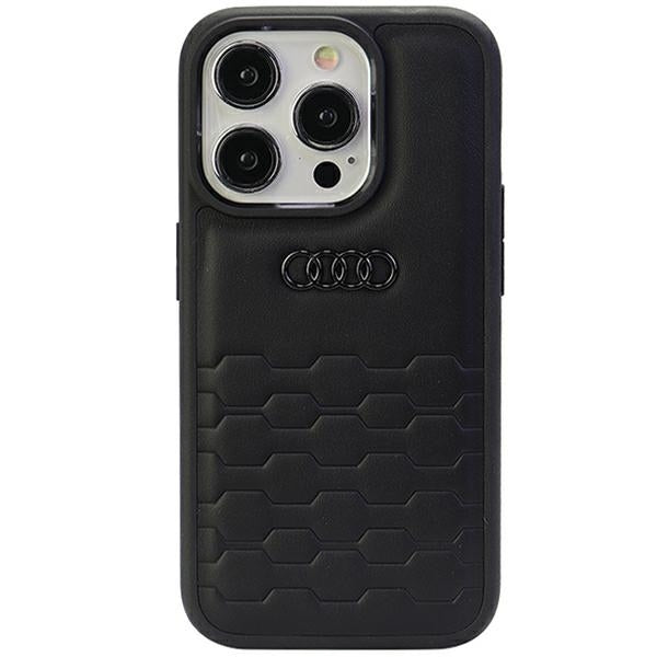 Audi GT Synthetic Leather iPhone 15 Pro black hardcase AU-TPUPCIP15P-GT/D2-BK