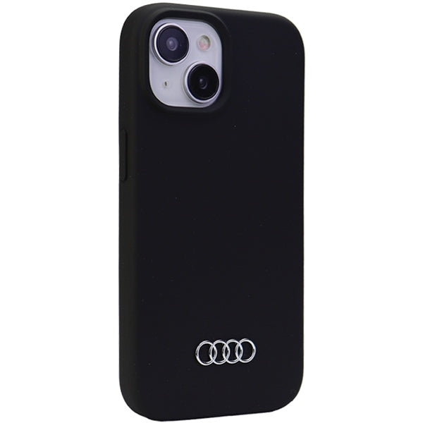 Audi Silicone Case iPhone 15 plus zwarte hardcase AU-LSRIP15M-Q3/D1-BK