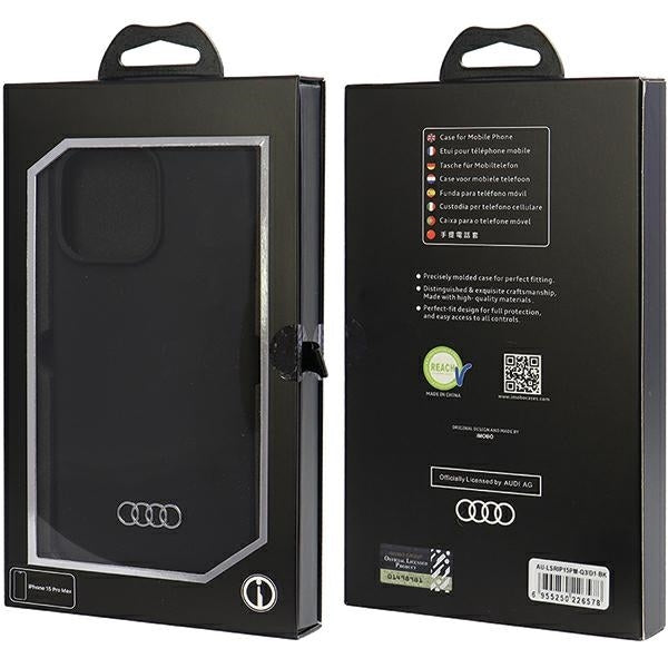 Audi Silicone Case iPhone 15 Pro Max black hardcase AU-LSRIP15PM-Q3/D1-BK