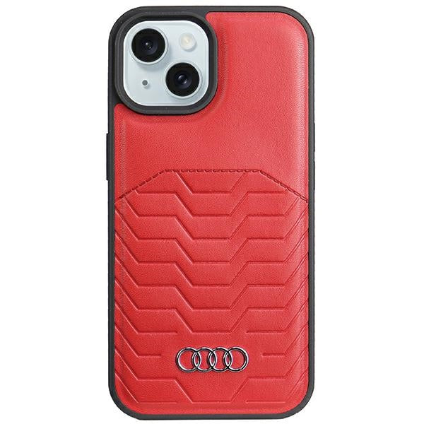 Audi Synthetic Leather MagSafe iPhone 15 / iPhone 14 / iPhone 13 red hardcase AU-TPUPCMIP15-GT/D3-RD