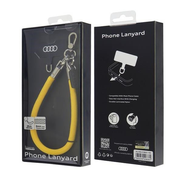 Audi universal phone lanyard 28cm 8mm yellow AU-HSL8-R8/D1-YW