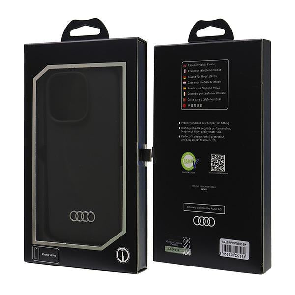 Audi Silicone Case iPhone 16 Pro black hardcase AU-LSRIP16P-Q3/D1-BK