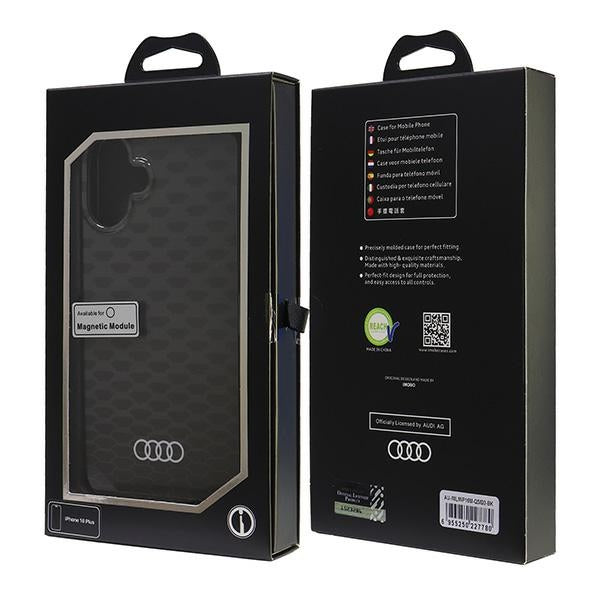 Audi IML Stitching Pattern MagSafe iPhone 16 black hardcase AU-IMLMIP16-Q5/D3-BK