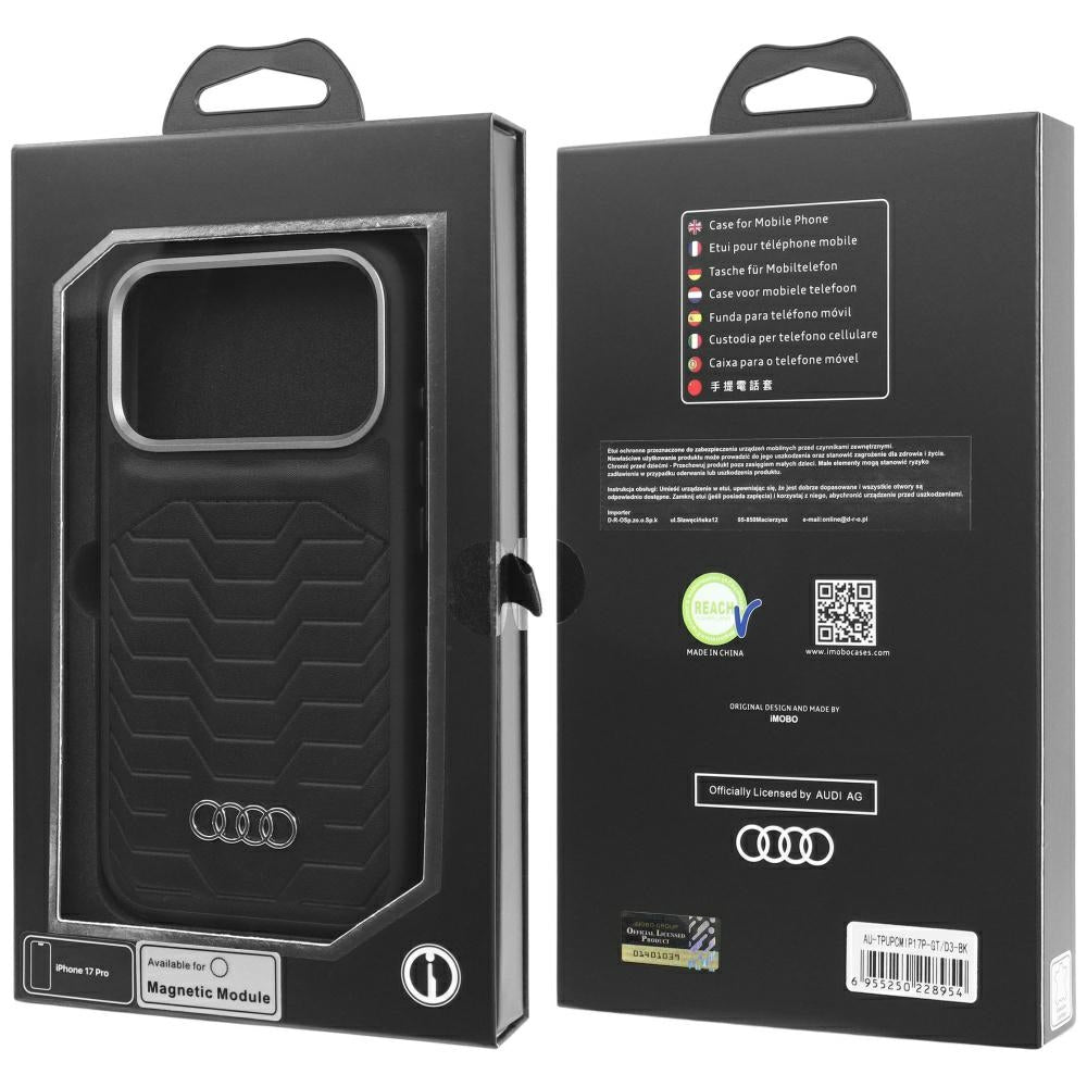 Audi GT Synthetic Leather MagSafe for iPhone 17 Pro black AU-TPUPCMIP17P-GT/D3-BK