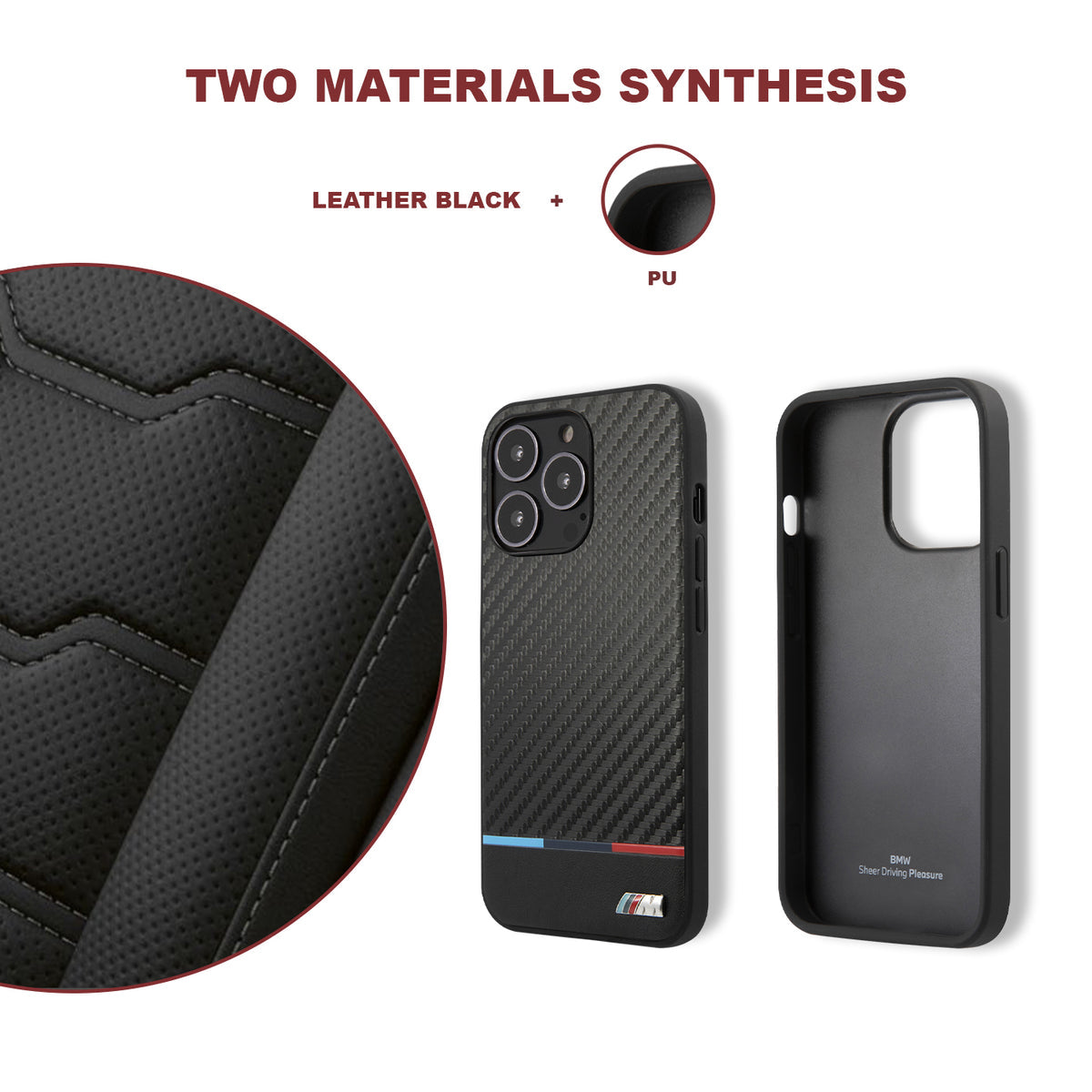 BMW BMHCP13LPUCARTCBK iPhone 13 pro black hardcase M Collection Carbon PU & Smooth