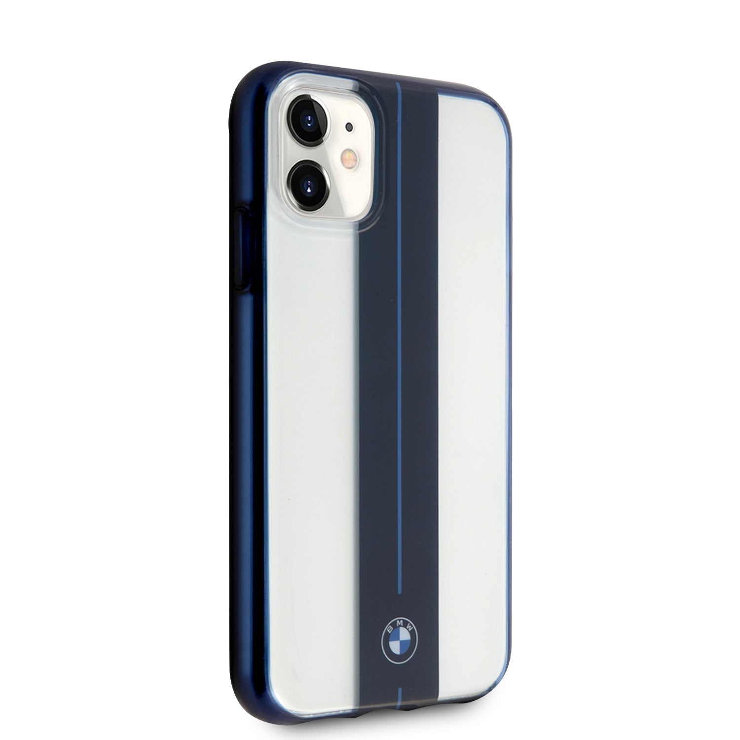 BMW BMHCN61PCUMRSTNA iPhone 11 Navy Blue Hard Case Middle Stripe Electroplate