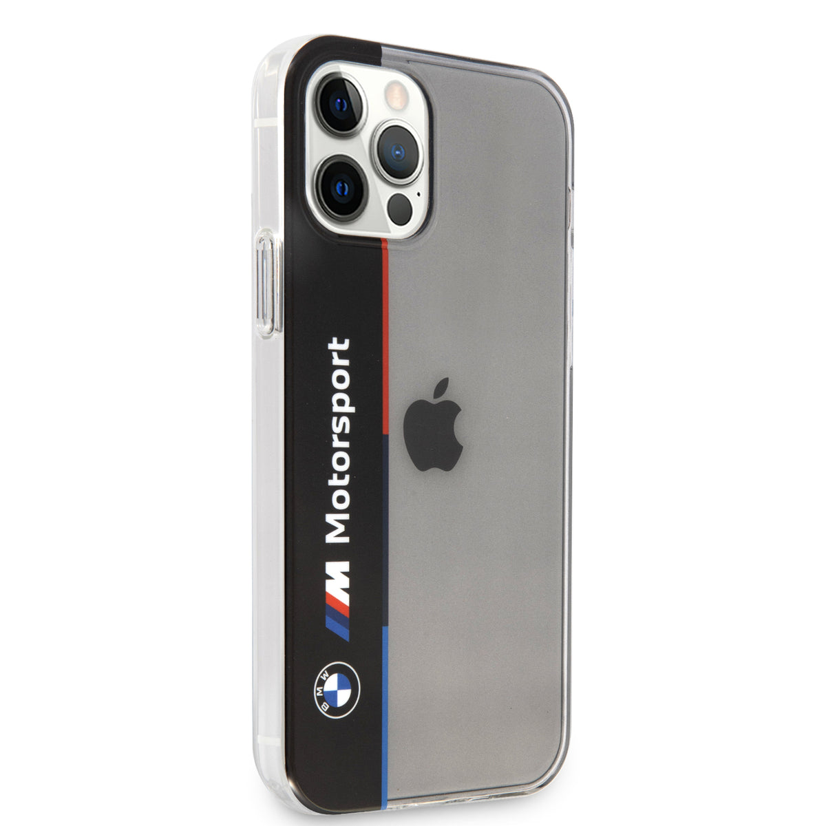 BMW BMHCP12MSKTVK iPhone 12/12 Pro hardcase clear Motorsport Vertical Tricolor Stripes