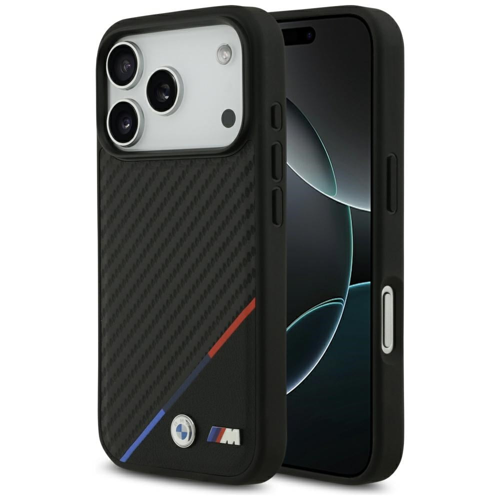 BMW BMHMP17X23PUDTK iPhone 17 Pro Max black hardcase M Carbon Tricolor Line MagSafe