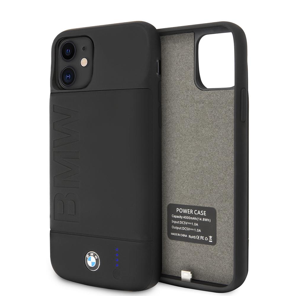 BMW BMPCFCN61DEBK iPhone11 Hard Case Black power full rubber finish with build in 4000 mAh Powerbank