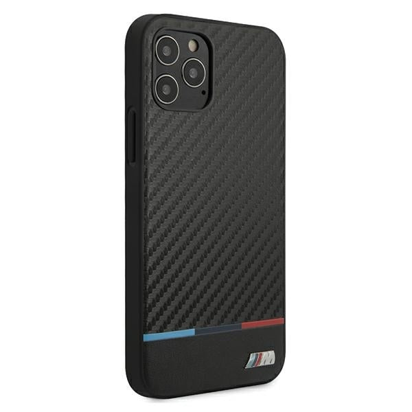 BMW BMHCP12LPUCARTCBK iPhone 12 Pro Max black hardcase M Collection PU Carbon Stripe