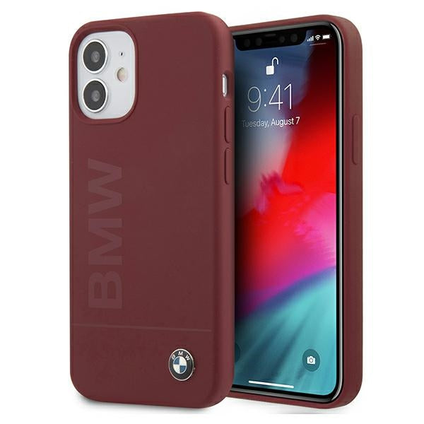 Case for BMW BMHCP12SSLBLRE iPhone 12 mini czerwony/red hardcase Silicone Signature Logo