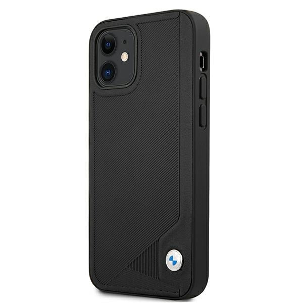 Case for BMW BMHCP12SRCDPK iPhone 12 mini black hardcase Leather Deboss