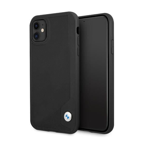 Case for BMW BMHCN61RCDPK iPhone 11 / Xr black hardcase Leather Deboss