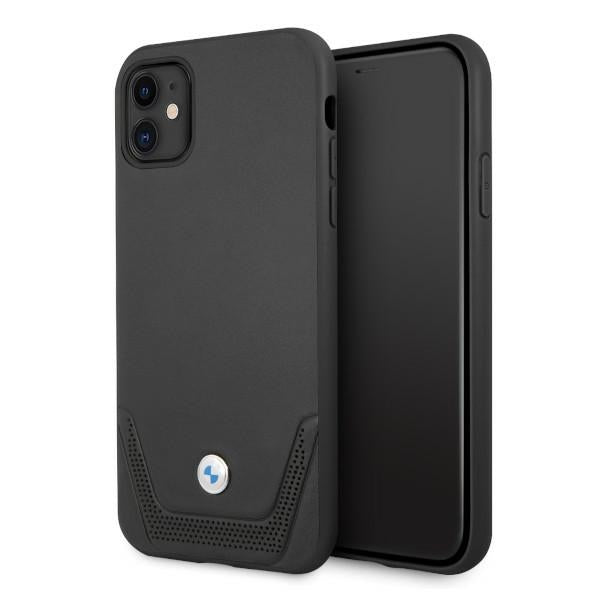 Case for BMW BMHCN61RSWPK iPhone 11 / Xr black hardcase Leather Perforate