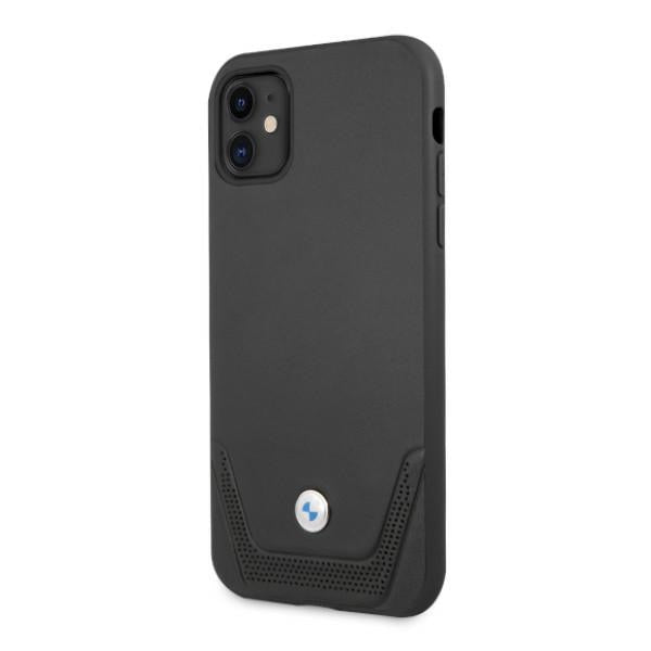 Case for BMW BMHCN61RSWPK iPhone 11 / Xr black hardcase Leather Perforate