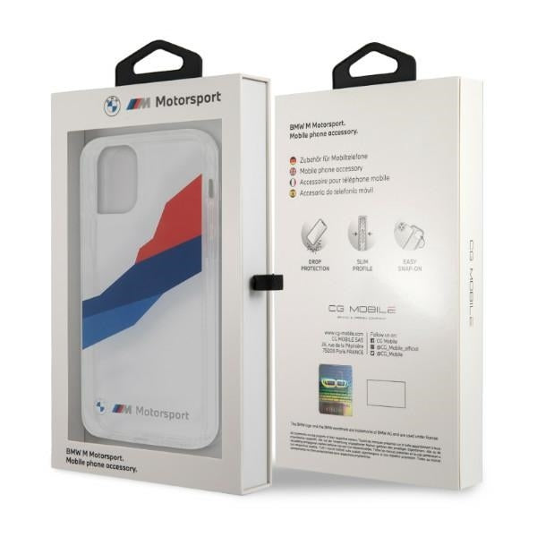 BMW BMHCP12MSKTGT iPhone 12/12 Pro transparent hardcase Motorsport Tricolor