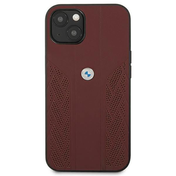 Case for BMW BMHCP13SRSPPR iPhone 13 mini czerwony/red hardcase Leather Curve Perforate