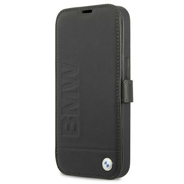 BMW BMFLBKP13MSLLBK iPhone 13 mini black Real Leather book Signature