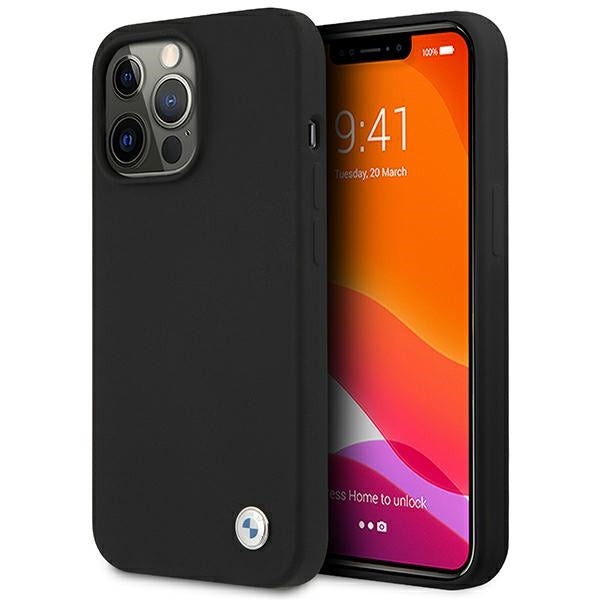 Fall für BMW BMHCP13LSILBK iPhone 13 Pro Black Hardcase Silicon Signature