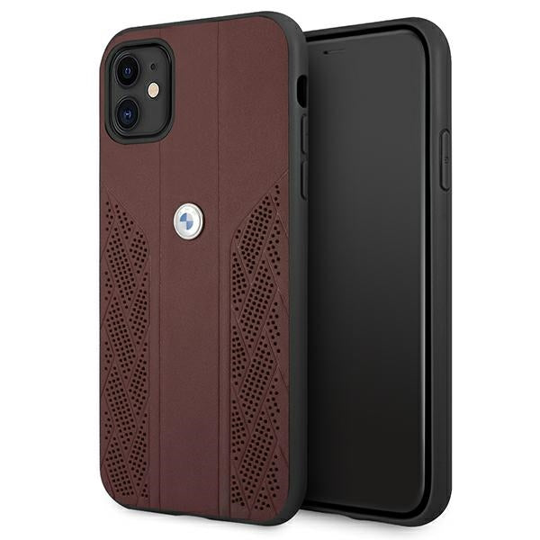 Case for BMW BMHCN61RSPPR iPhone 11 / Xr czerwony/red hardcase Leather Curve Perforate