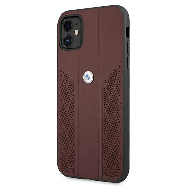 Case for BMW BMHCN61RSPPR iPhone 11 / Xr czerwony/red hardcase Leather Curve Perforate