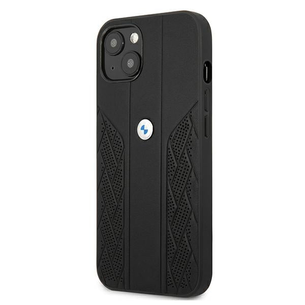 BMW BMHCP13SRSPPK iPhone 13 mini black hardcase Leather Curve Perforate