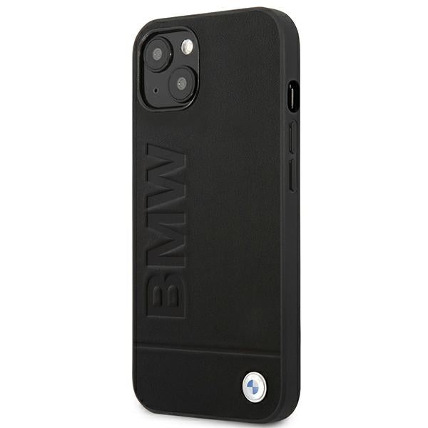 BMW BMHCP14MSLLBK iPhone 14 Plus black Leather Stamp