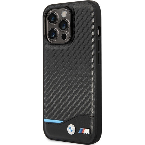 BMW BMHCP13X22NBCK iPhone 13 Pro Max  black hardcase Leather Carbon