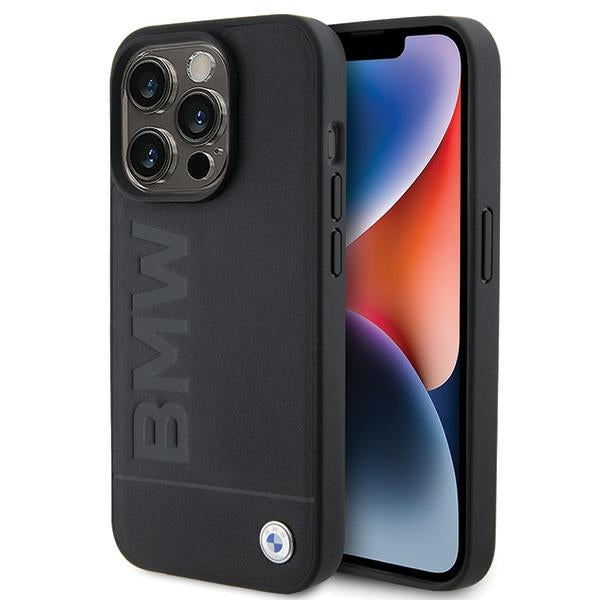 BMW BMHCP15XSLLBK iPhone 15 Pro Max 6.7 black Leather Hot Stamp